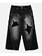 Vitriol Kids Depth Distressed Black Wash Ultra Wide Leg Jeans - Thumbnail image 1 of 3