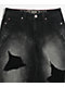 Vitriol Kids Depth Distressed Black Wash Ultra Wide Leg Jeans - Thumbnail image 2 of 3