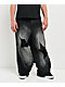 Vitriol Kids Depth Distressed Black Wash Ultra Wide Leg Jeans - Thumbnail image 1 of 5