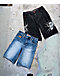 Vitriol Kids Siphon Black Wash Ultra Loose Denim Shorts - Thumbnail image 7 of 7