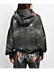Vitriol Lenexa Smoke Print Rhinestone Grey Body Bag Hoodie - Thumbnail image 2 of 8