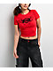 Vitriol Lilah Red Mesh Crop T-Shirt - Thumbnail image 2 of 5