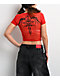 Vitriol Lilah Red Mesh Crop T-Shirt - Thumbnail image 1 of 5