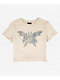 Vitriol Lorena Buckle Back Beige Crop T-Shirt - Thumbnail image 4 of 5