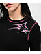 Vitriol Lottie Black Long Sleeve Crop T-Shirt - Thumbnail image 3 of 5