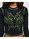 Vitriol Lottie Black Wash Long Sleeve Crop T-Shirt - Thumbnail image 3 of 3
