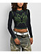 Vitriol Lottie Black Wash Long Sleeve Crop T-Shirt - Thumbnail image 1 of 3