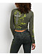 Vitriol Lottie Green Long Sleeve Crop T-Shirt - Thumbnail image 2 of 4