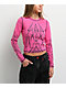 Vitriol Lottie Pink Long Sleeve Crop T-Shirt - Thumbnail image 1 of 6