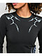Vitriol Lottie Vertebrate Charcoal Long Sleeve Crop T-Shirt - Thumbnail image 3 of 5