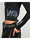 Vitriol Lottie Vertebrate Charcoal Long Sleeve Crop T-Shirt - Thumbnail image 4 of 5