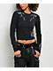 Vitriol Lottie Vertebrate Charcoal Long Sleeve Crop T-Shirt - Thumbnail image 2 of 5