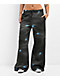 Vitriol Myla Black Smoke Rhinestone Grey Sweatpants - Thumbnail image 2 of 6