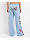 Vitriol Myla Blue Wash Wide Leg Sweatpants - Thumbnail image 1 of 9