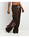 Vitriol Myla Lace Up Pink Icing Wide Leg Sweatpants - Thumbnail image 2 of 8