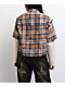 Vitriol Rattler Brown Plaid & Natural 2Fer Long Sleeve Button Up Crop T-Shirt - Thumbnail image 2 of 6