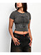 Vitriol Reina Dark Grey Crop T-Shirt - Thumbnail image 1 of 2