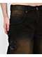 Vitriol Rowenna Gothic Black Wash Denim Shorts - Thumbnail image 3 of 6