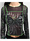 Vitriol Sahar Black & Green Mesh Long Sleeve Crop T-Shirt - Thumbnail image 3 of 3