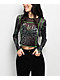 Vitriol Sahar Black & Green Mesh Long Sleeve Crop T-Shirt - Thumbnail image 1 of 3