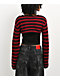 Vitriol Scarlet Stripe Black & Red Shrug Crop Tank Top Set - Thumbnail image 2 of 4