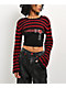 Vitriol Scarlet Stripe Black & Red Shrug Crop Tank Top Set - Thumbnail image 1 of 4