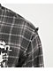 Vitriol Scorned Grey Plaid Flannel Zip Crop Shirt - Thumbnail image 4 of 8