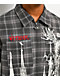 Vitriol Scorned Grey Plaid Flannel Zip Crop Shirt - Thumbnail image 8 of 8