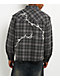Vitriol Scorned Grey Plaid Flannel Zip Crop Shirt - Thumbnail image 2 of 8