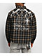 Vitriol Scorned Long Sleeve Black & Brown Flannel Crop Zip Shirt - Thumbnail image 2 of 7