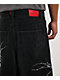 Vitriol Siphon Descend Black Ultra Loose Denim Shorts - Thumbnail image 5 of 5