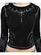 Vitriol Theo Black Thermal Long Sleeve Crop T-Shirt - Thumbnail image 3 of 5