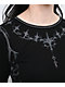 Vitriol Theo Black Thermal Long Sleeve Crop T-Shirt - Thumbnail image 4 of 5