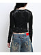Vitriol Theo Black Thermal Long Sleeve Crop T-Shirt - Thumbnail image 2 of 5