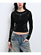 Vitriol Theo Black Thermal Long Sleeve Crop T-Shirt - Thumbnail image 1 of 5