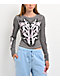 Vitriol Theo Grey Thermal Long Sleeve Crop T-Shirt - Thumbnail image 1 of 6