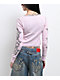 Vitriol Theo Heart Pink Thermal Long Sleeve Crop T-Shirt - Thumbnail image 2 of 10