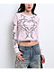 Vitriol Theo Heart Pink Thermal Long Sleeve Crop T-Shirt - Thumbnail image 1 of 10