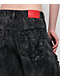 Vitriol Verona Applique Black Washed Wide Leg Jeans - Thumbnail image 5 of 8