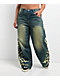 Vitriol Verona Bitten Blue Wash Wide Leg Jeans - Thumbnail image 3 of 7