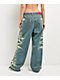 Vitriol Verona Bitten Blue Wash Wide Leg Jeans - Thumbnail image 2 of 7