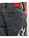 Vitriol Void Bones Blue Wash Ultra Wide Jeans - Thumbnail image 4 of 6
