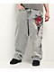 Vitriol Void Cyber Skull Grey Wide Leg Jeans - Thumbnail image 1 of 6