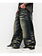 Vitriol Void Scales Green Wash Wide Leg Jeans - Thumbnail image 5 of 5