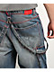 Vitriol Void Strappy Blue Wash Wide Leg Jeans - Thumbnail image 4 of 5