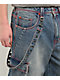 Vitriol Void Strappy Blue Wash Wide Leg Jeans - Thumbnail image 5 of 5