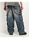 Vitriol Void Strappy Blue Wash Wide Leg Jeans - Thumbnail image 2 of 5