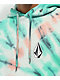 Volcom Iconic Stone Grey & Teal Tie Dye Hoodie