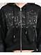Von Dutch Black Wash Crop Zip Hoodie - Thumbnail image 3 of 7