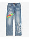 Von Dutch Blue Wash Low Rise Straight Leg Jeans - Thumbnail image 1 of 2
